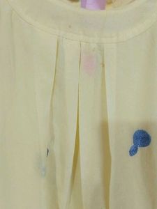 Yellow Embroidered Long Sleeve Top