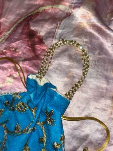 blue potli handbag