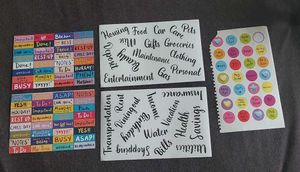 Assorted Craft Stickers and budget sheets