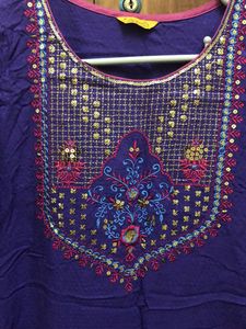 Aurelia Purple Kurta With Dupatta
