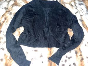 y2k Black Cropped bolero Cardigan