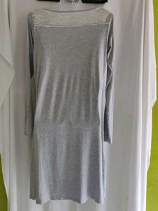 Comfy Grey Lace Trim Nightgown