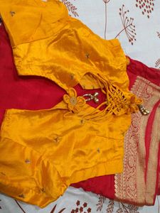 Vibrant Red Banarasi Silk Saree