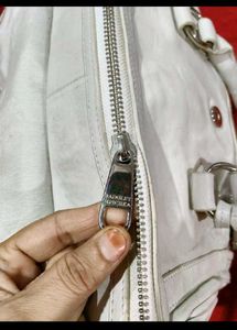 Chic White Leather Handbag