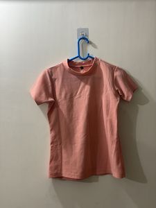 Peach Crew Neck T-Shirt