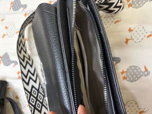 Chic Black Textured Crossbody Bag