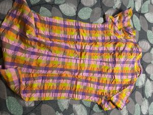 Vintage Plaid Button-Up Dress