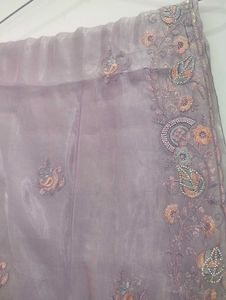 “Lavender Silk Net 🌸Jimmy ChooStyle Designer Sare