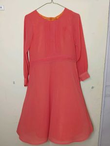 Chic Coral Midi Dress