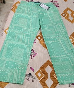 New Mint Green Bandana Print Jeans