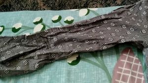 Charcoal Flower Print Short Kurti