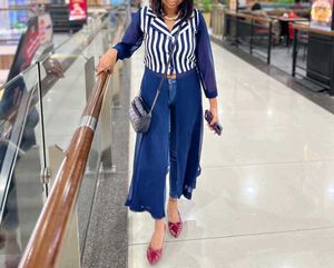 Chic Striped & Sheer Maxi Dress