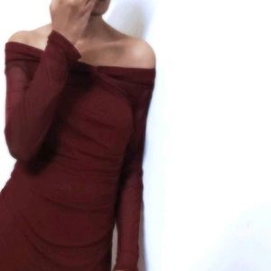 Elegant Maroon Maxi Dress