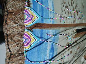 Colorful Striped Bikini Top