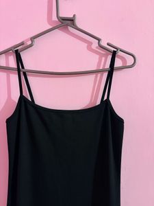 Sleek Black Spaghetti Strap Maxi Dress