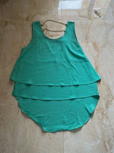 Green Layered Chain Tank Top
