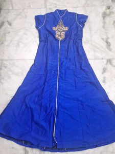 Royal Blue Embroidered Anarkali Gown