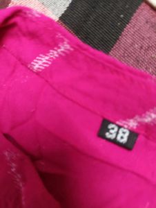 Stylish Pink Chevron Kurta Set