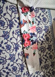 White Floral Sleeve "W!FI" Sweatshirt