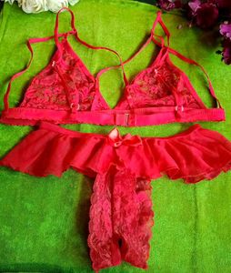 Red Lace Lingerie Set