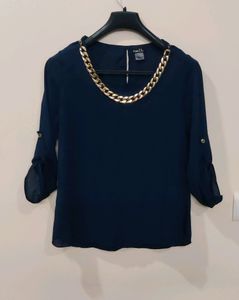 Embellished Navy Blue Top
