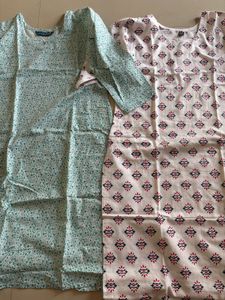 Set of 2 Printed Cotton Kurtas