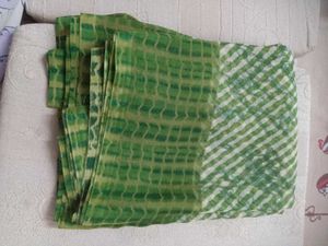 Green &amp; White Saree