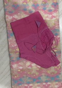 Beautiful Pink Saree with stitched blouse