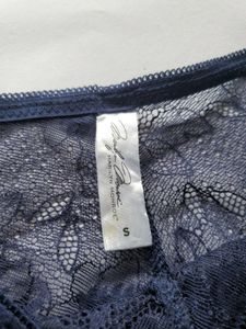 Navy Blue Floral Lace Panty