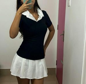 (new) Littlebox Chic Black &amp; White Collared Dress