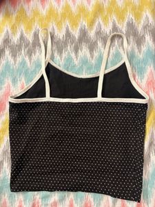 Black &amp; White Polka Dot Cami Top