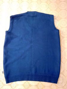 Men's Blue V-Neck Sleeveless Sweater Vest