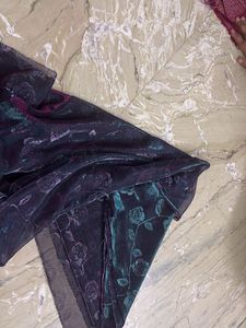 Vintage Rose Print Sheer Fabric