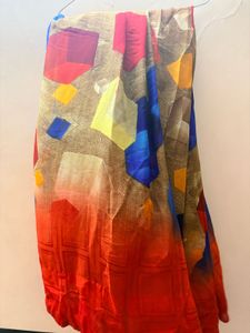 Vibrant Geometric Print Saree