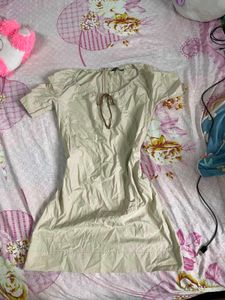 Casual Beige Short Sleeve Dress