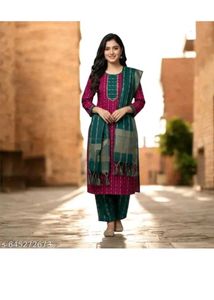Elegant maroon&amp; Green Kurta Set