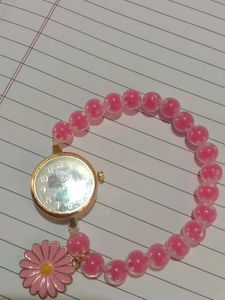 Pink Beaded Watch