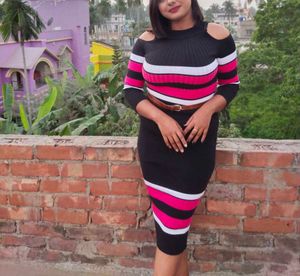 Striped Knit Maxi bodycon dress 👗💜