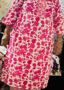 Jaipuri Pink Floral Kurta with pants