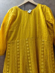 Yellow Chikankari Kurta