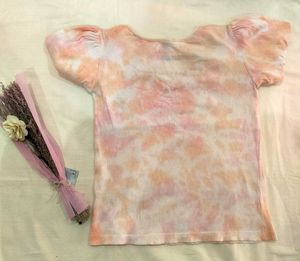 Cute Tie-Dye Puff Sleeve Top