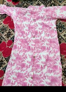Pink Floral Print Kurta
