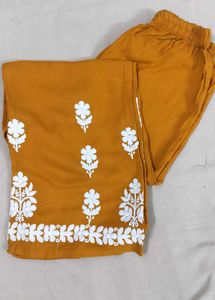 yellow chickenkari plazzo pant