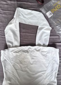 White Solid Tube Top