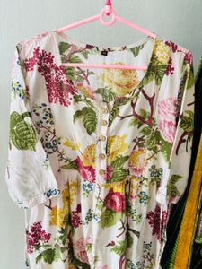 Floral Print Cotton Kurta