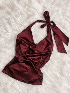 Satin Halter Neck Top