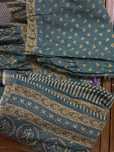 Teal Ethnic Kurta Set with Print