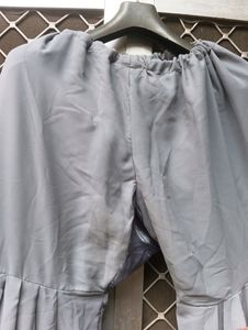 Grey Kurti With Plazo And Dupatta Flaw Less