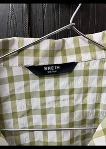 Green Checkered Button-Up Shirt