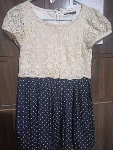 Chic Lace &amp; Polka Dot Dress